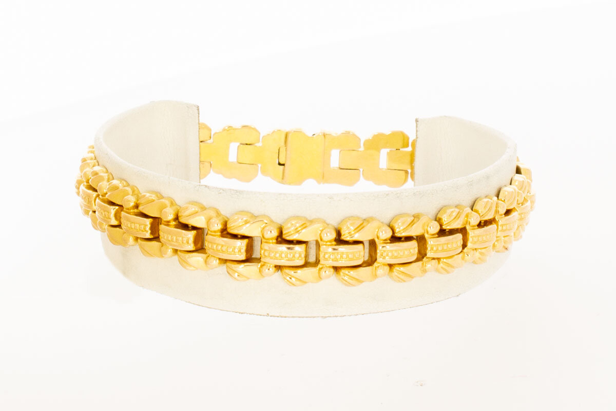 18 Karaat gouden Staafjes armband - 20 cm