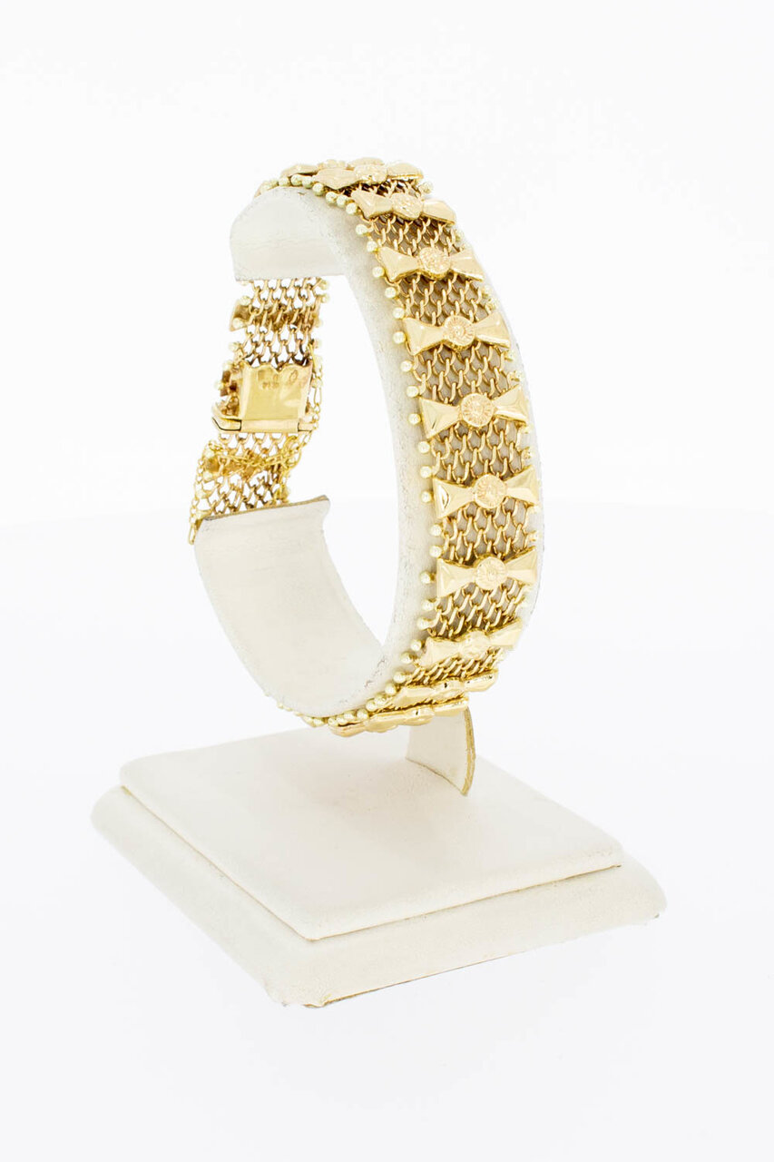 14 Karaat Fantasie gevlochten gouden armband - 19,3 cm