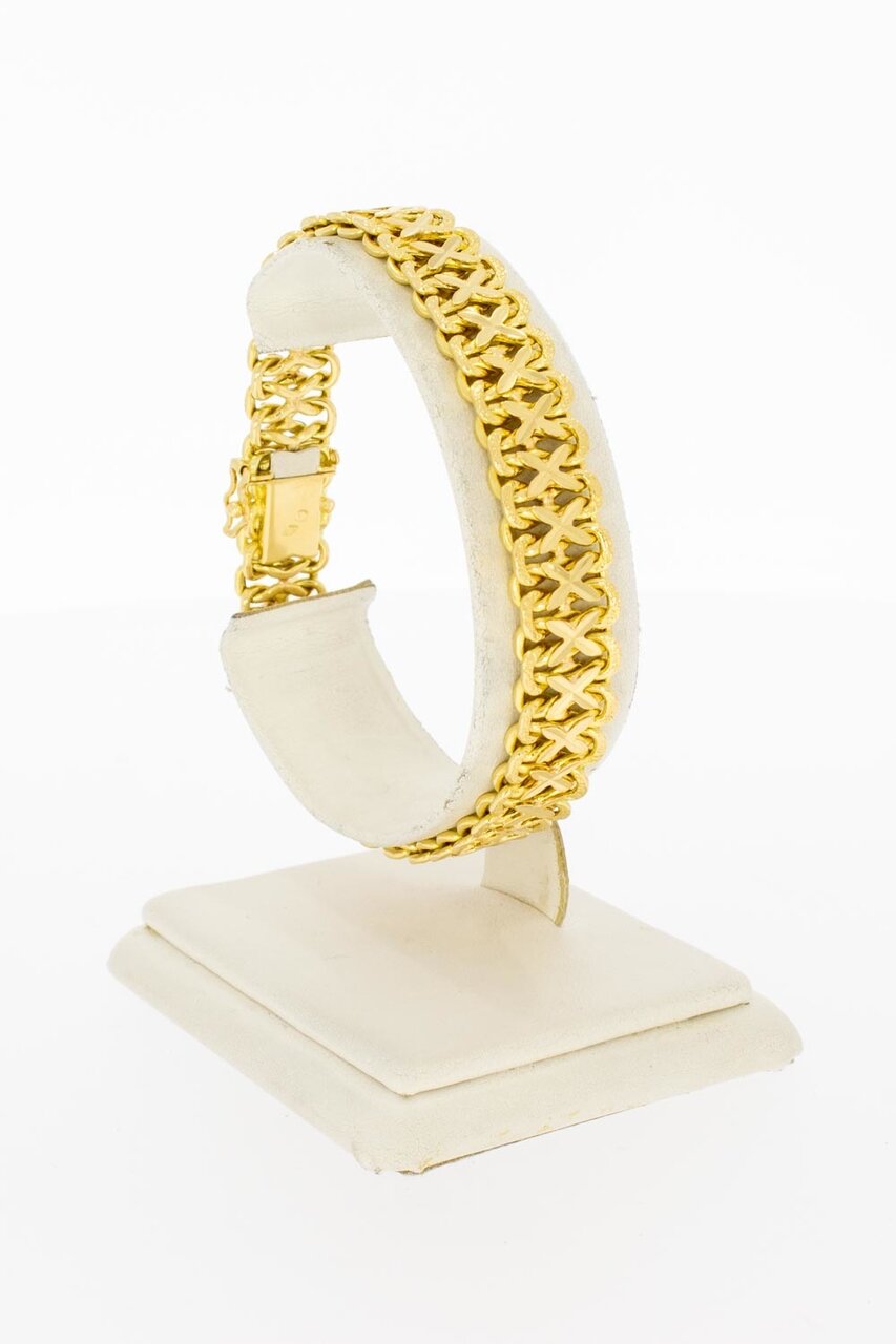 18 Karaat gevlochten gouden armband - 19,2 cm