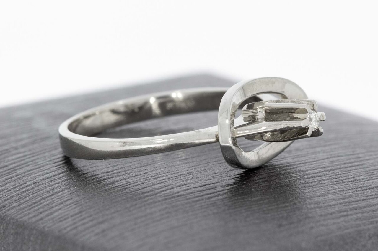 14 Karaat wit gouden diamantring - 16,1