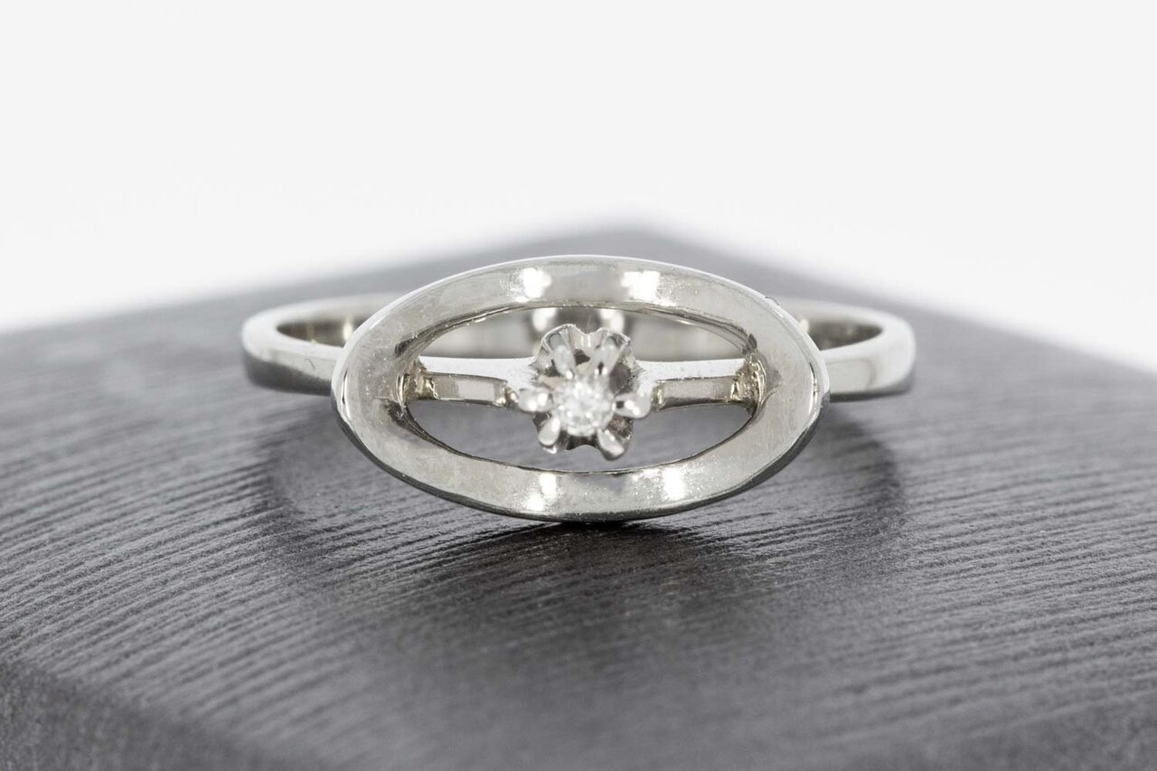 14 Karaat wit gouden diamantring - 16,1
