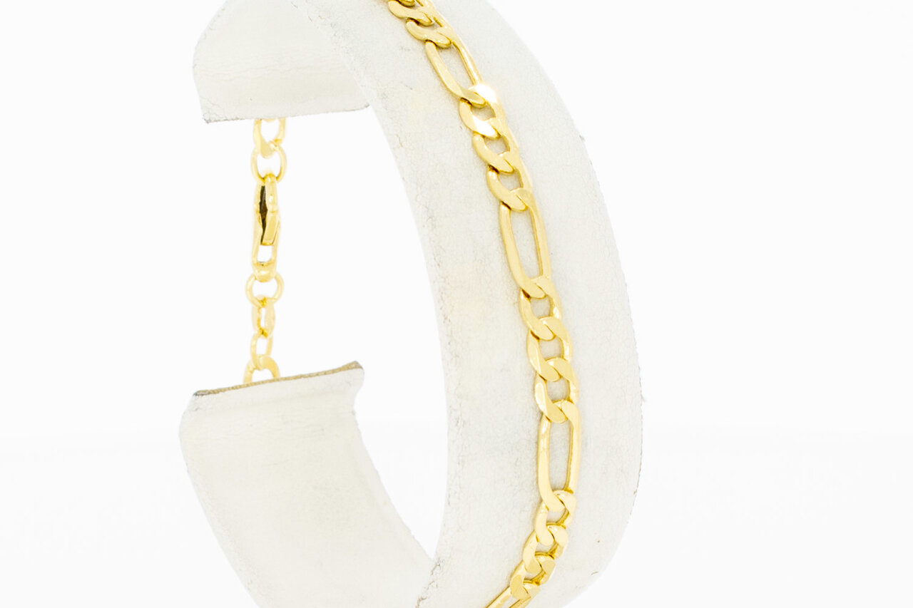 18 Karaat geel gouden armband Figaro - 18,8 cm