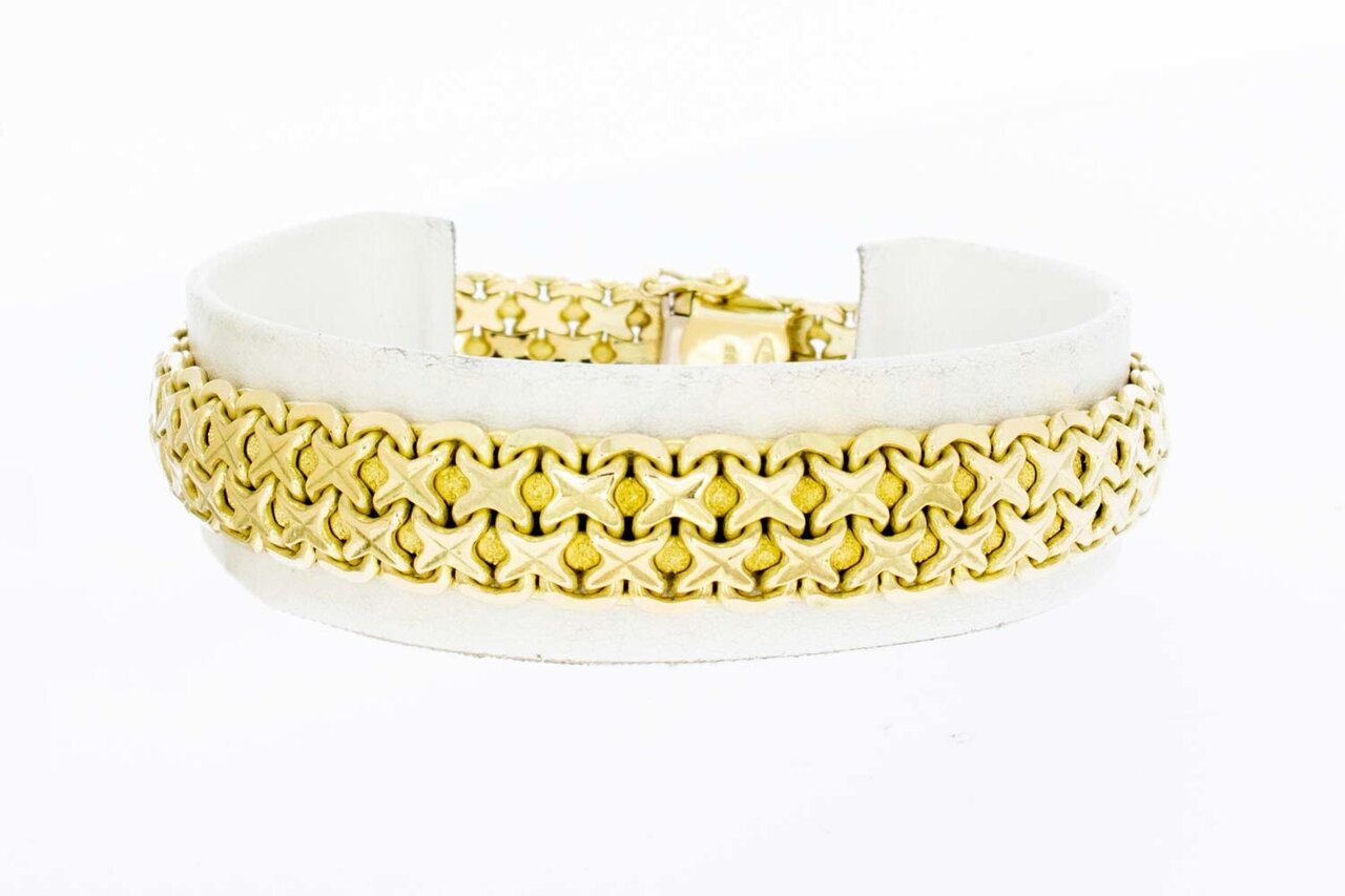 14 Karaat gevlochten vintage gouden armband - 19,2 cm