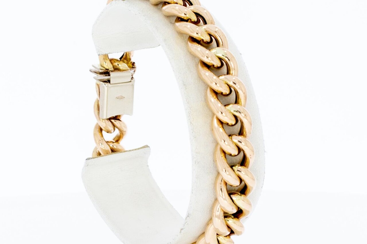 14 Karaat rose gouden Open Gourmet armband - 20 cm