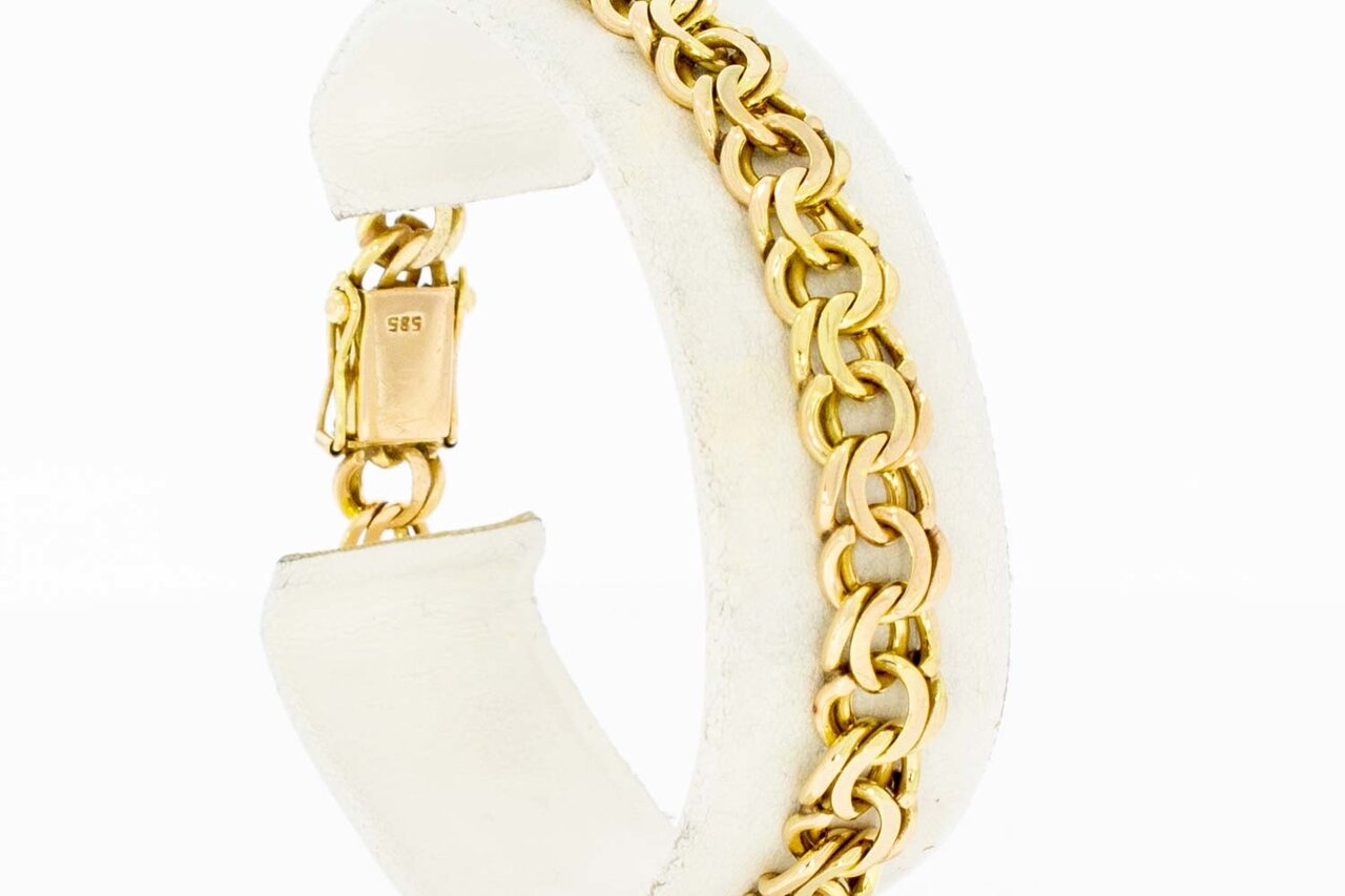 14 Karaat gevlochten gouden armband - 18,1 cm