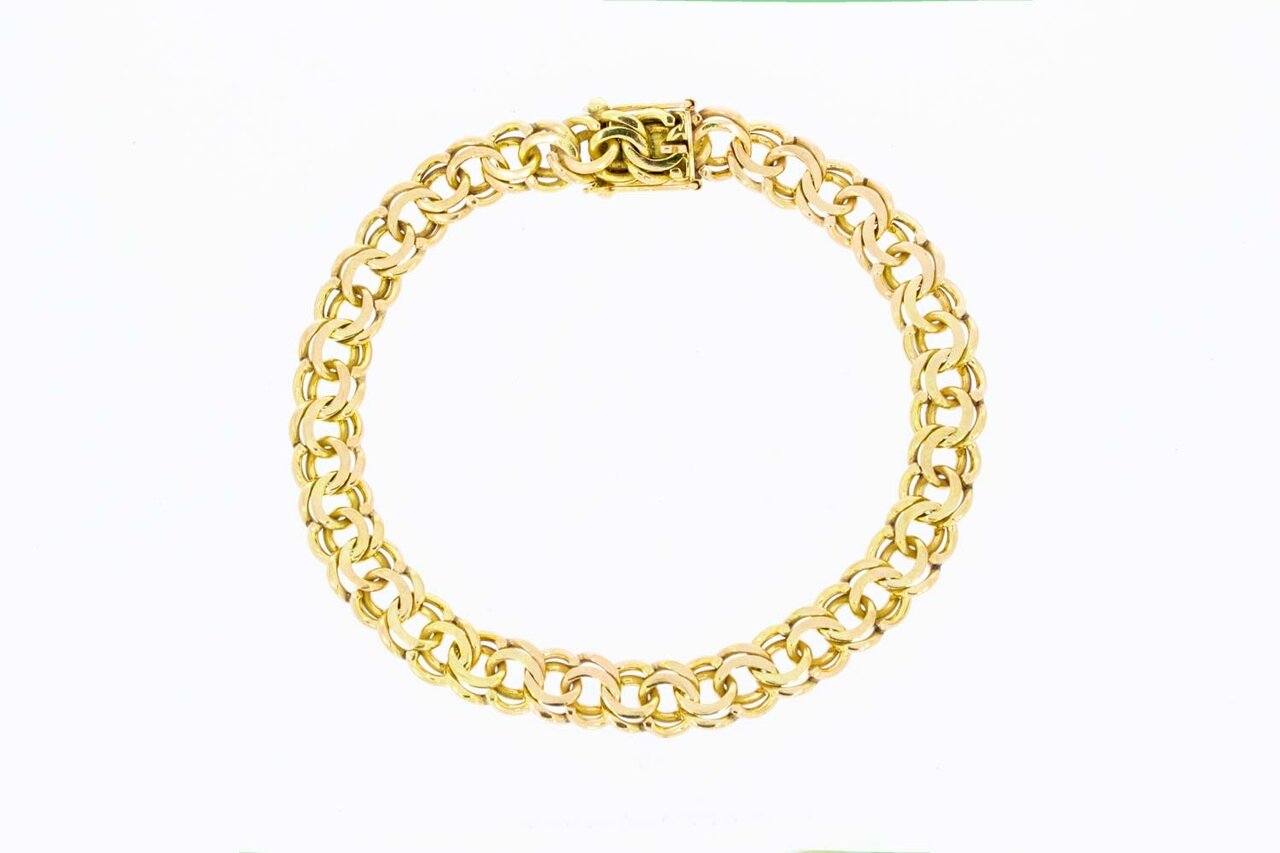 14 Karaat gevlochten gouden armband - 18,1 cm