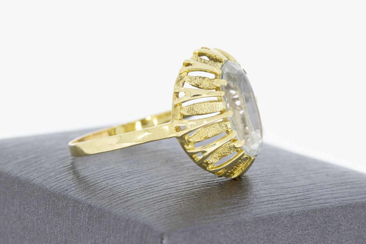 Vintage 14 Karaat gouden Aquamarijn ring - 20,2
