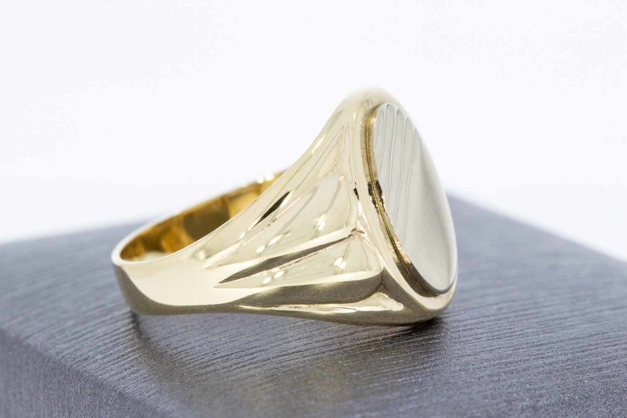 14 Karaat gouden ovale Statement ring - 18,9 mm