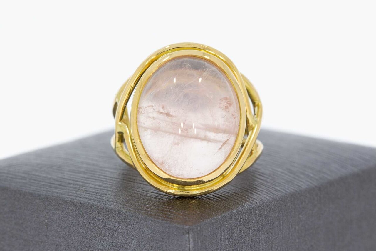 Vintage 18 Karaat gouden Rozenkwarts ring - 18,2