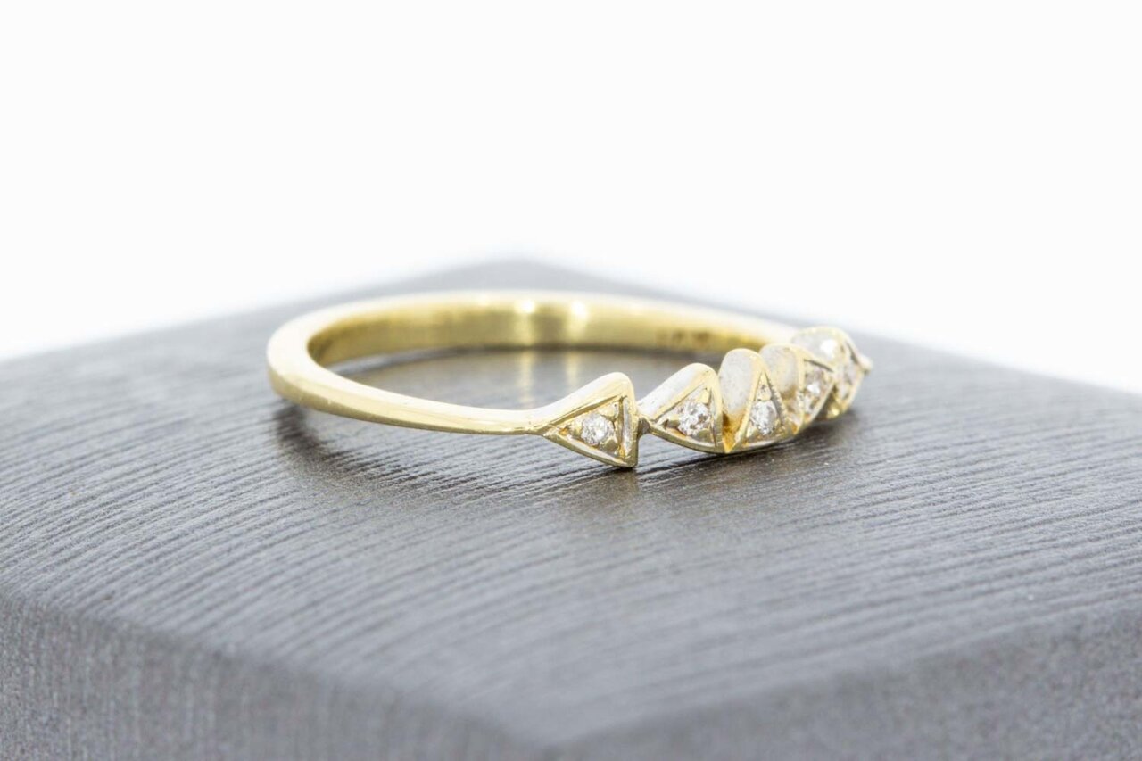 14 Karaat gouden diamant Aanschuifring - 16,1