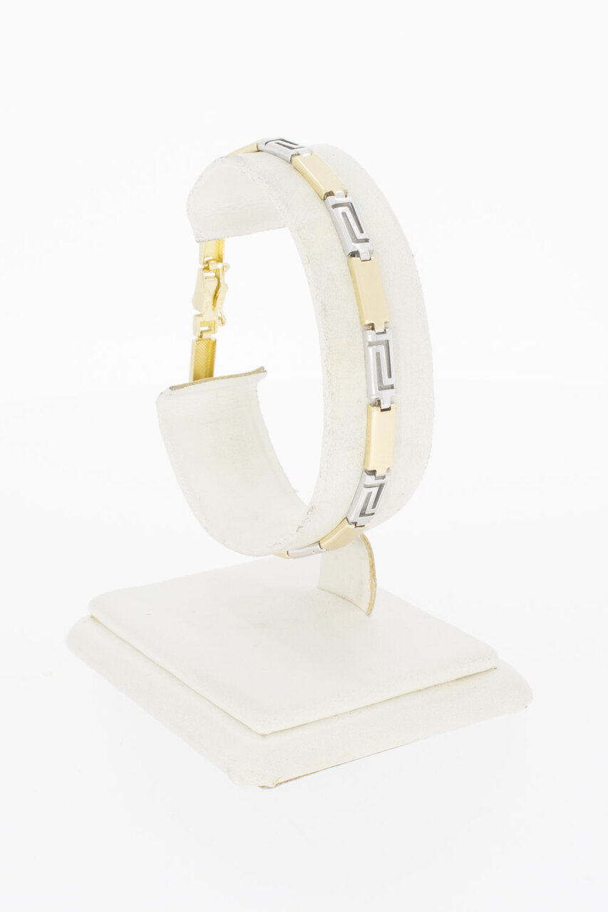 14 Karaat gouden Versace- style Staafjes armband - 18.7 cm