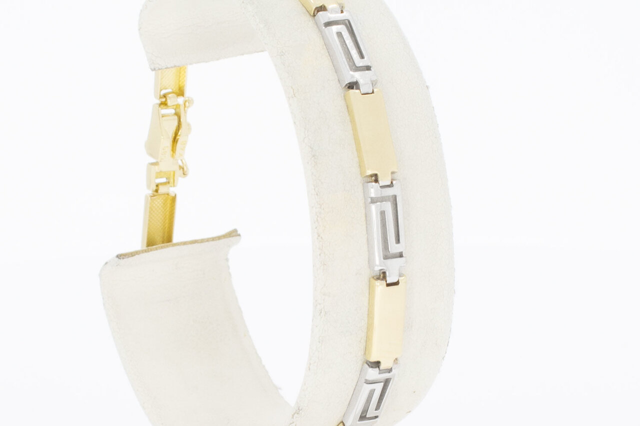 14 Karaat gouden Versace- style Staafjes armband - 18.7 cm