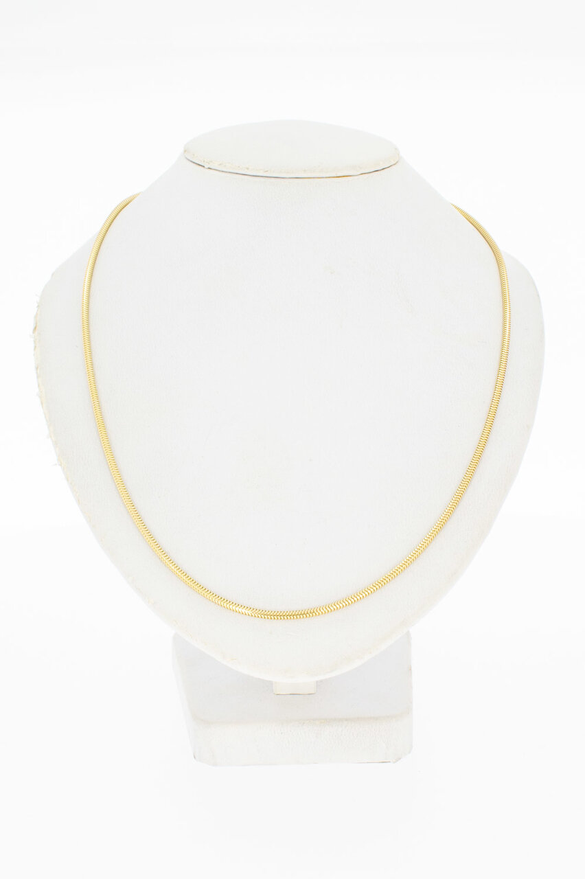 Slangen Collier 14 Karaat geel goud - 42,5 cm