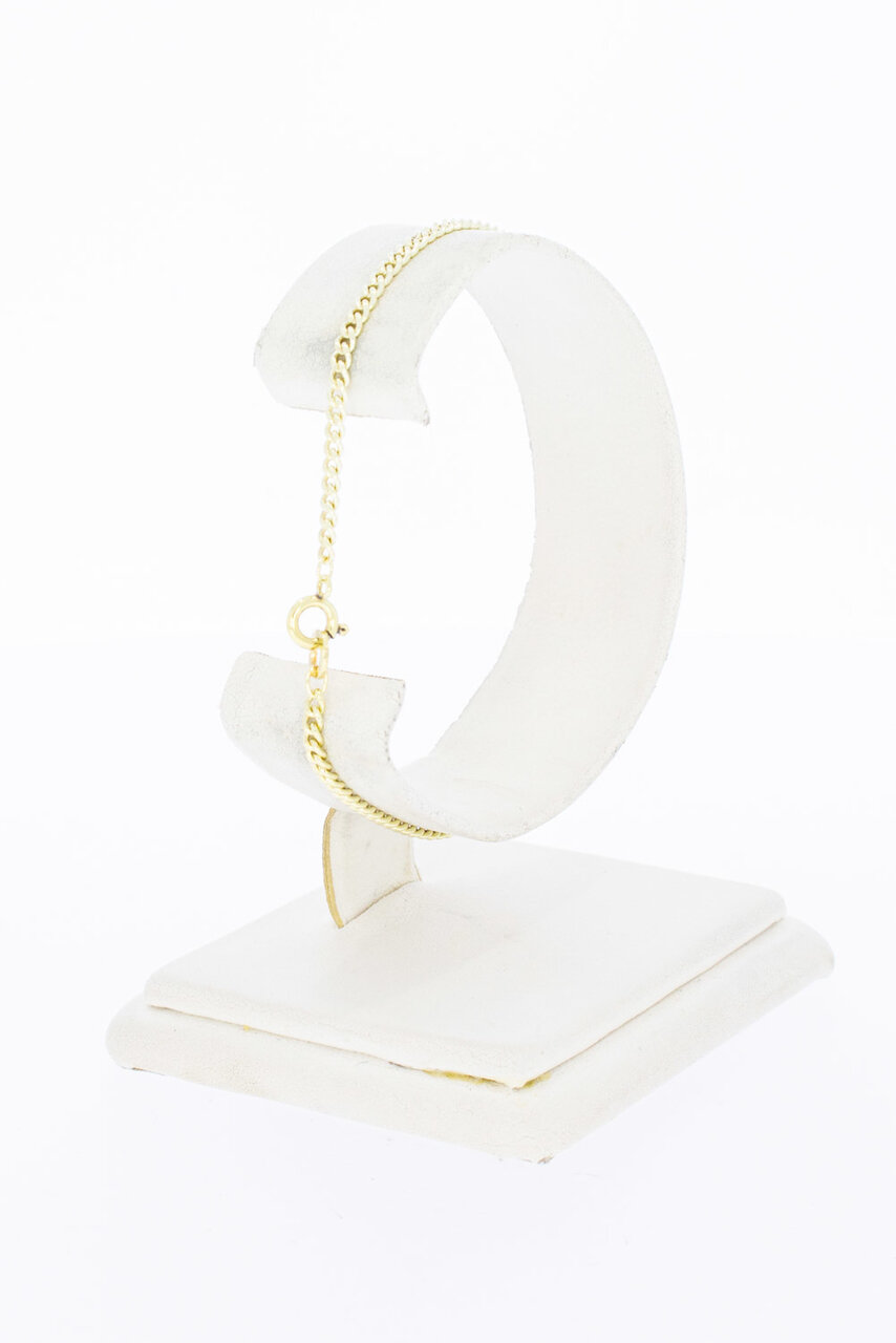14 Karaat gouden Gourmet armband met naamplaat - 18,8 cm