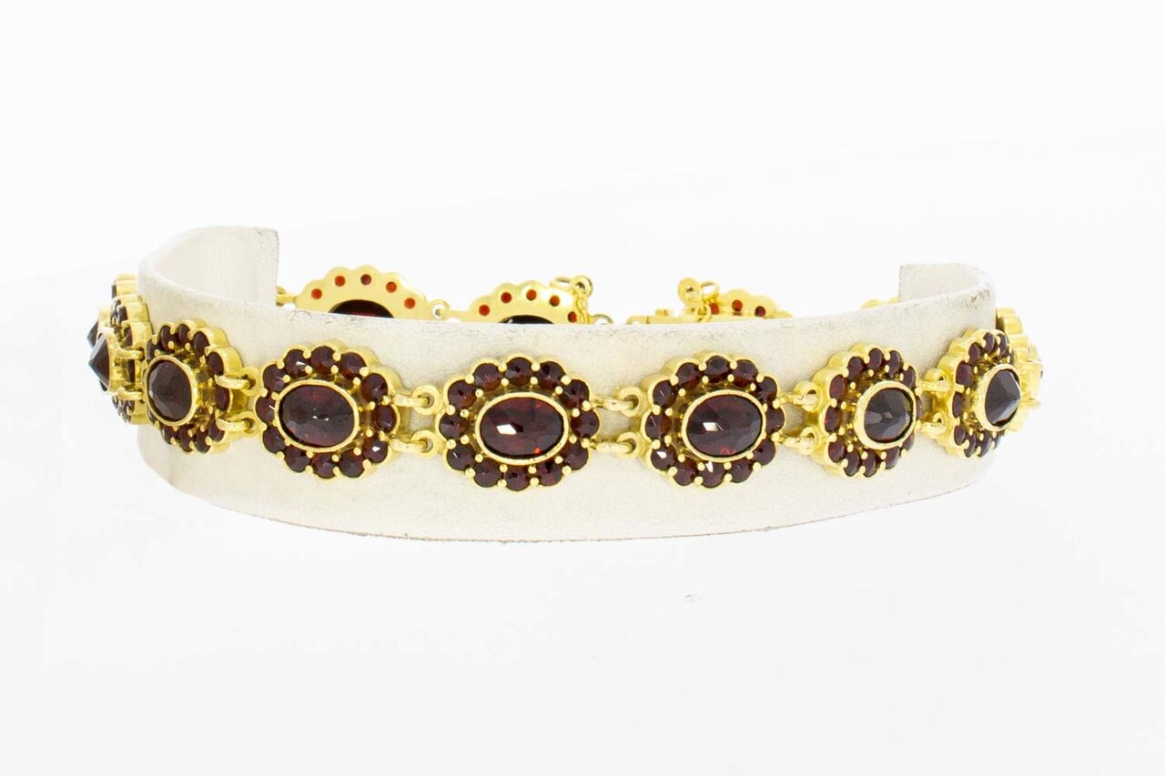 14 Karaat gouden Granaten armband - 24 cm