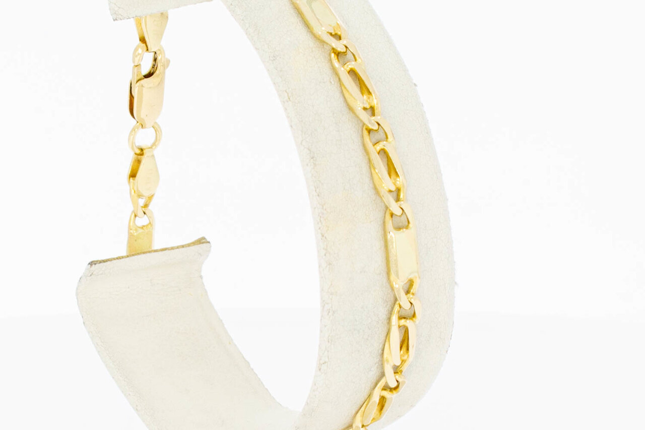 14 Karaat gouden Valkoog schakelarmband - 20 cm