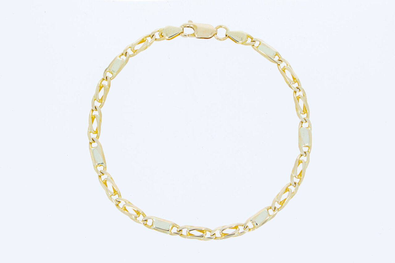14 Karaat gouden Valkoog schakelarmband - 20 cm