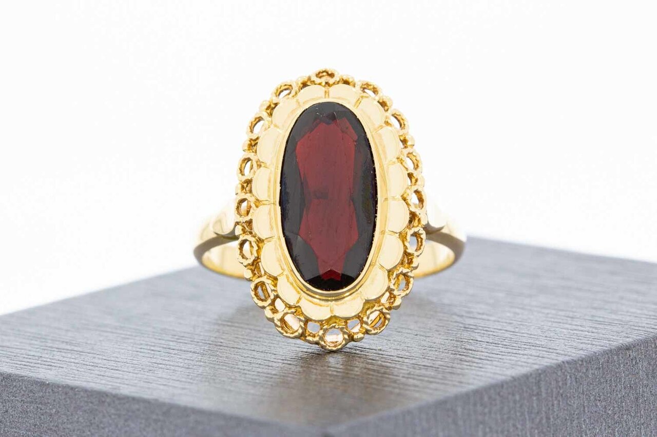 14 Karaat gouden Vintage Granaat ring - 18 mm