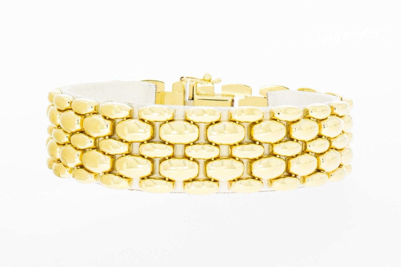 14 Karaat gouden brede Tank armband - 19,1 cm