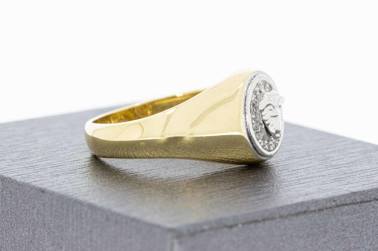 14 Karaat bicolor gouden Statement ring - 18,7 mm