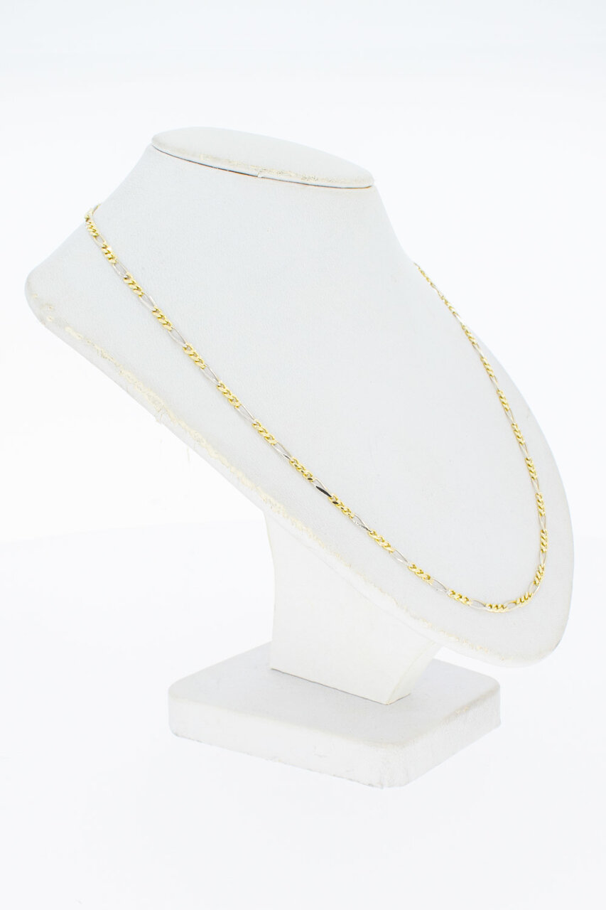 14 Karaat geel gouden Figaro schakelketting - 53 cm