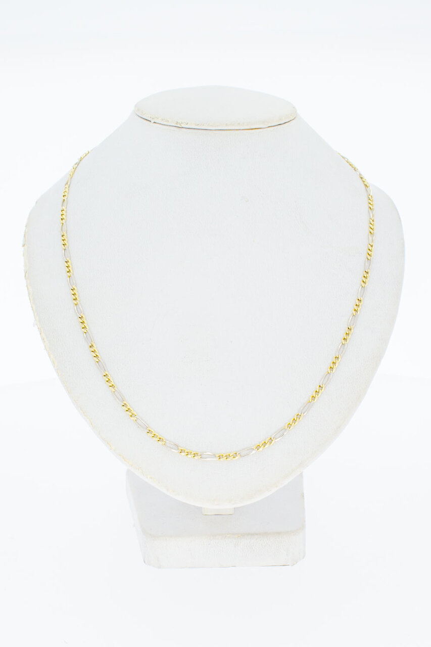 14 Karaat geel gouden Figaro schakelketting - 53 cm