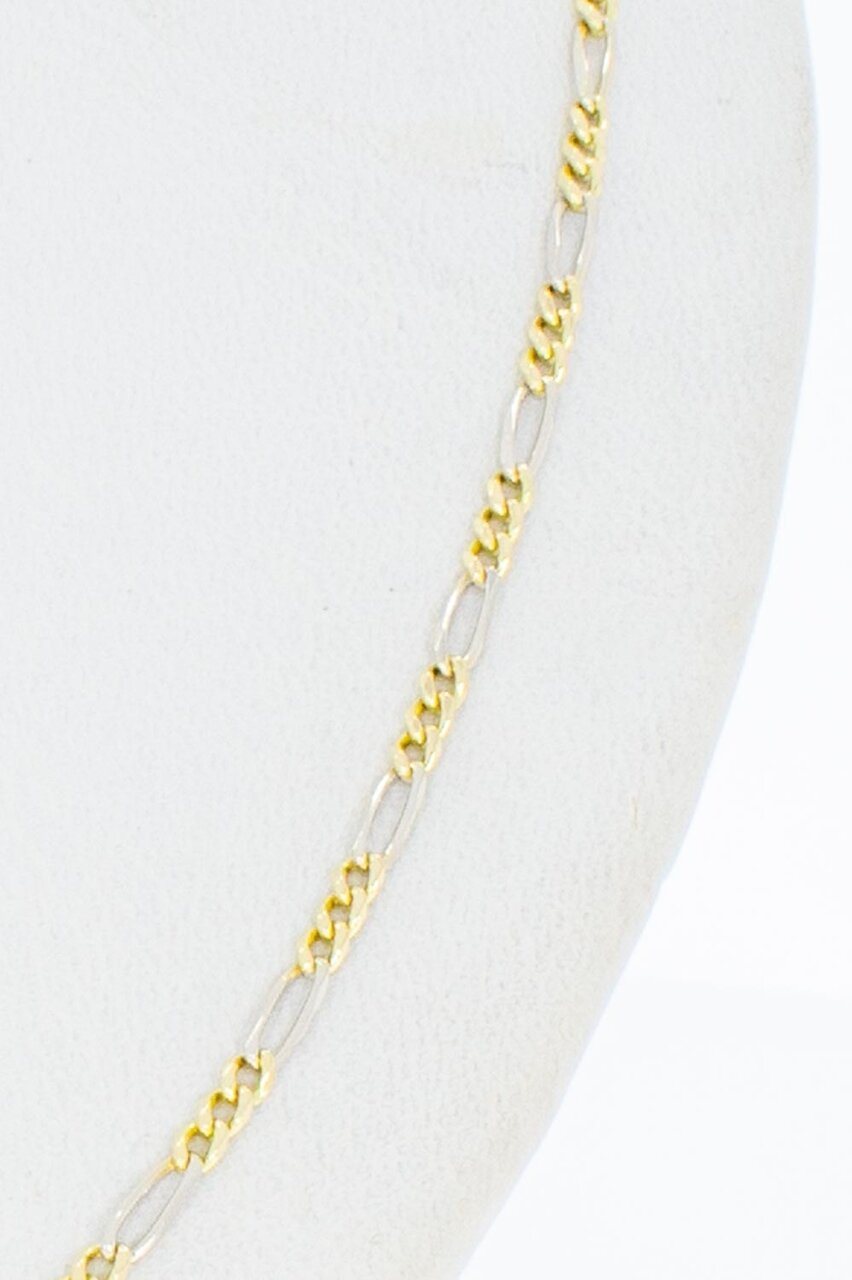 14 Karaat geel gouden Figaro schakelketting - 53 cm
