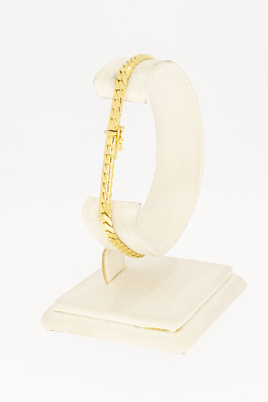 Gewalste 14 Karaat Gourmet armband goud - 19,1  cm