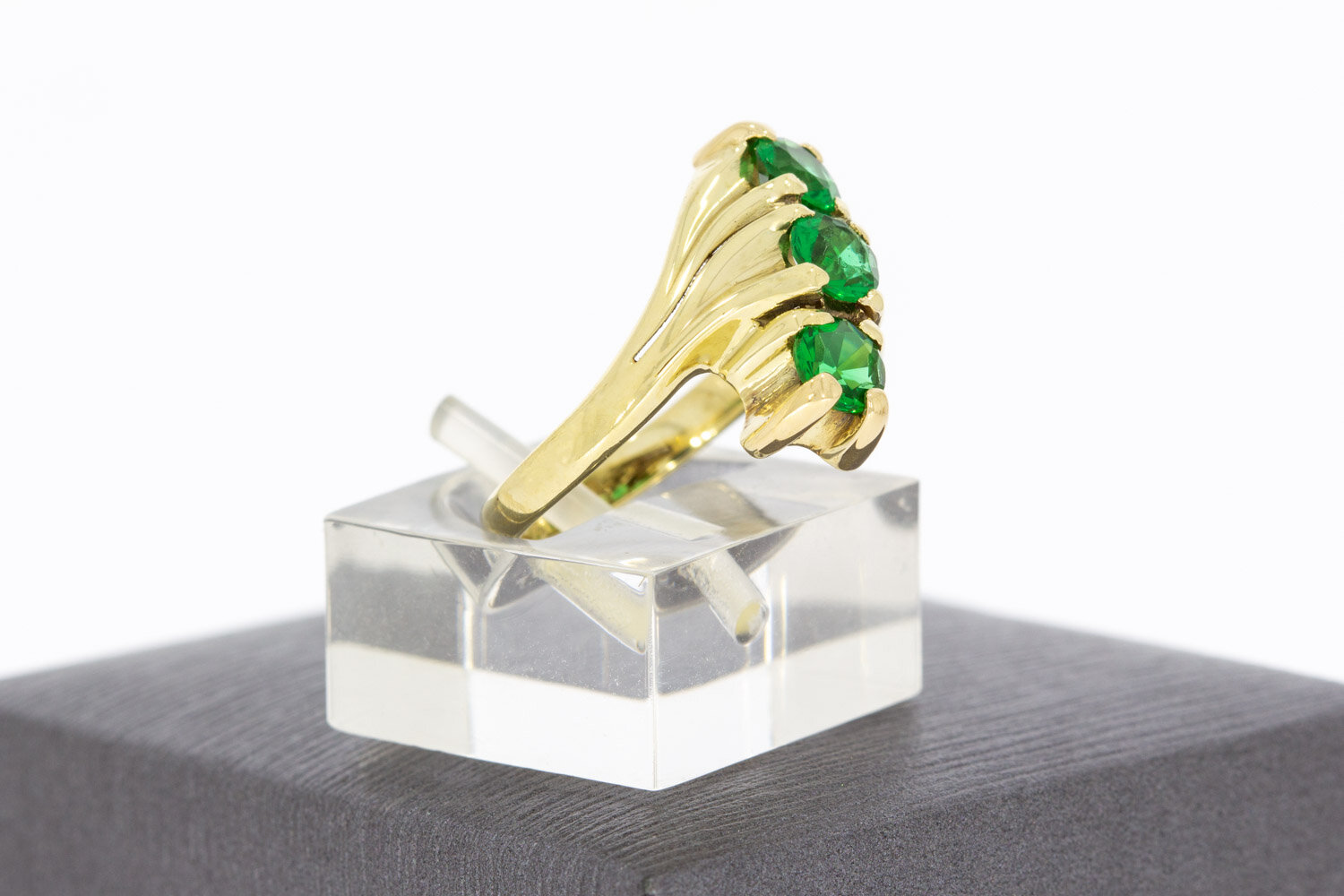 14 Karaat gouden Vintage smaragd ring - 16,7 mm
