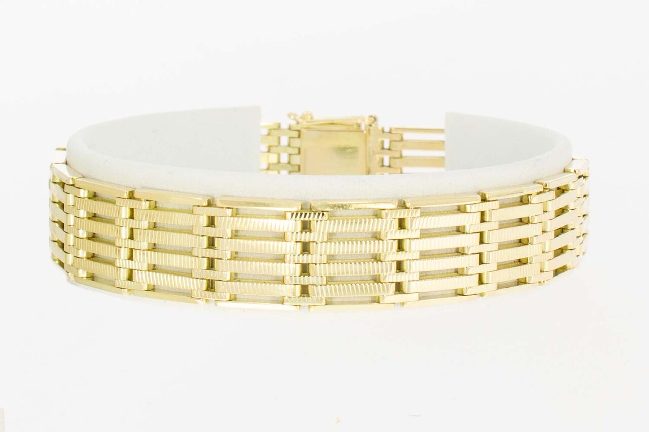 Vintage 14 karaat brede gouden Staafjes armband - 20,4 cm