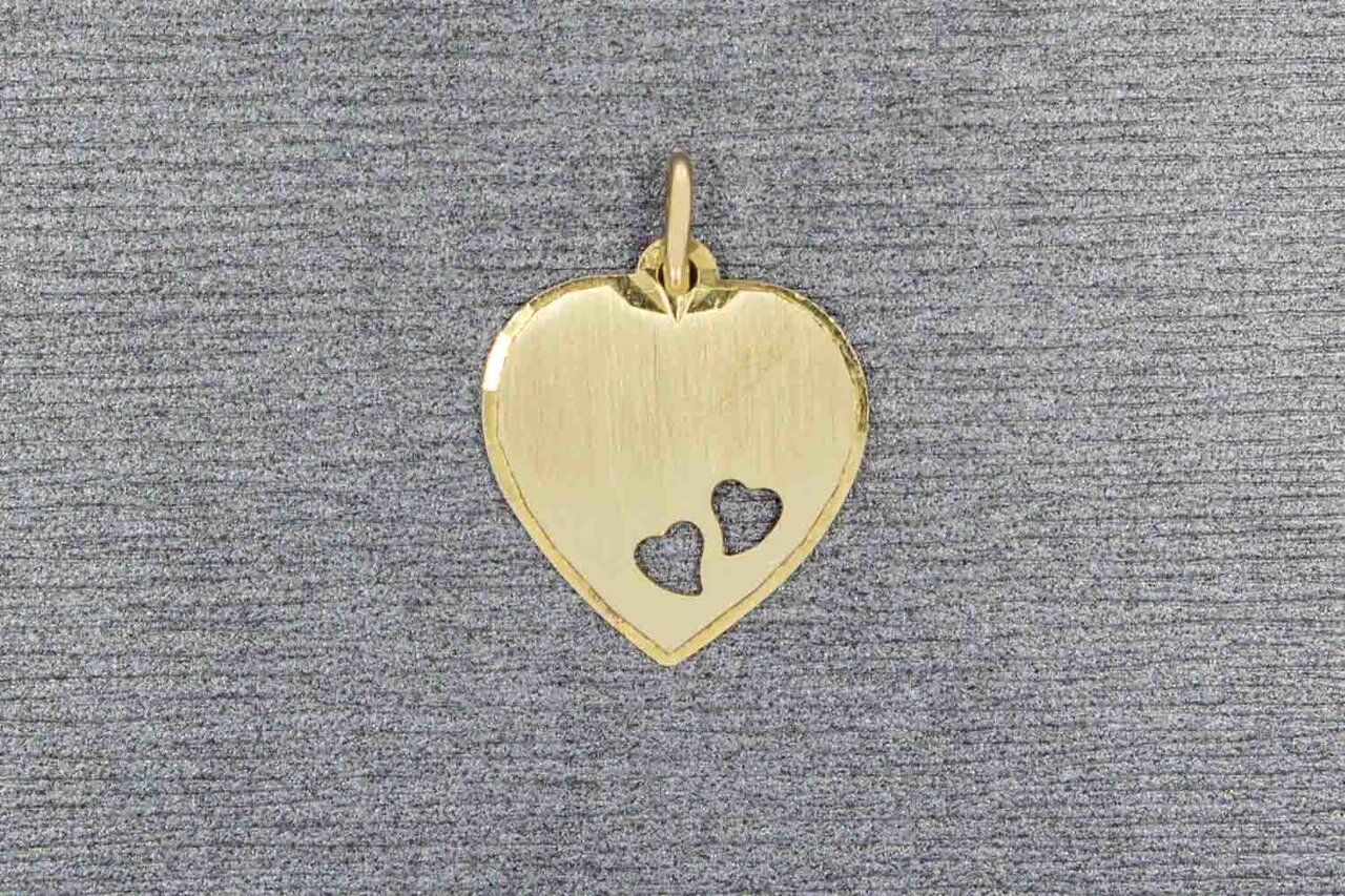 bruiloft aansporing Bedrijf 14 Karaat geel gouden hartje ketting hanger