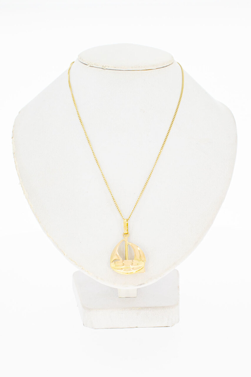 18 Karaat geel gouden bedel / hanger - Zeilboot