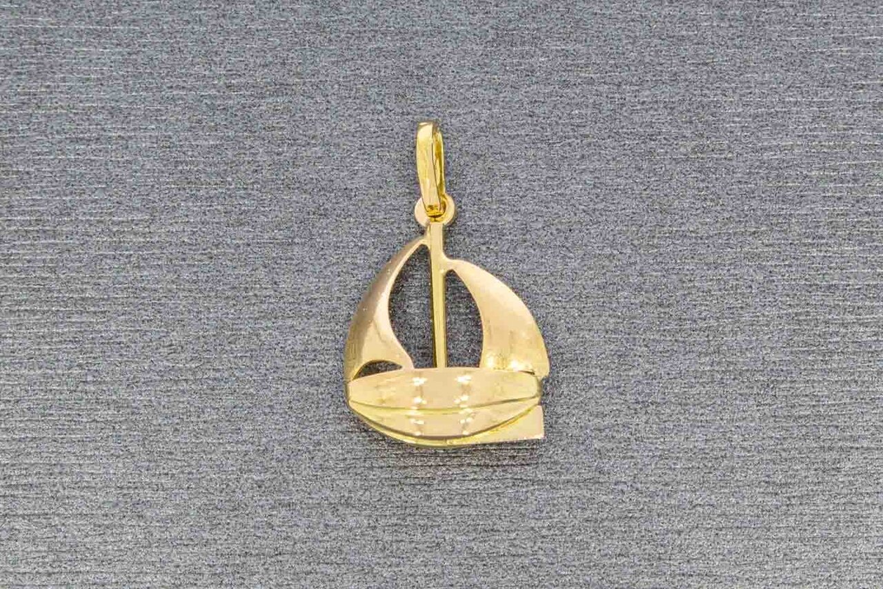18 Karaat geel gouden bedel / hanger - Zeilboot