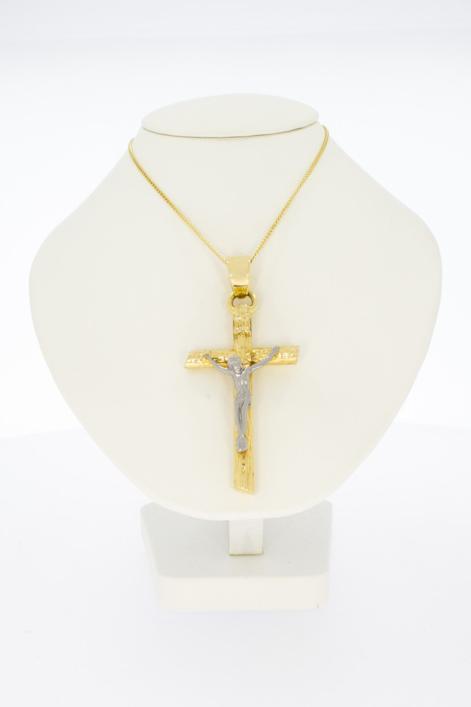 14 karaat gouden Kruis ketting hanger - 6 cm
