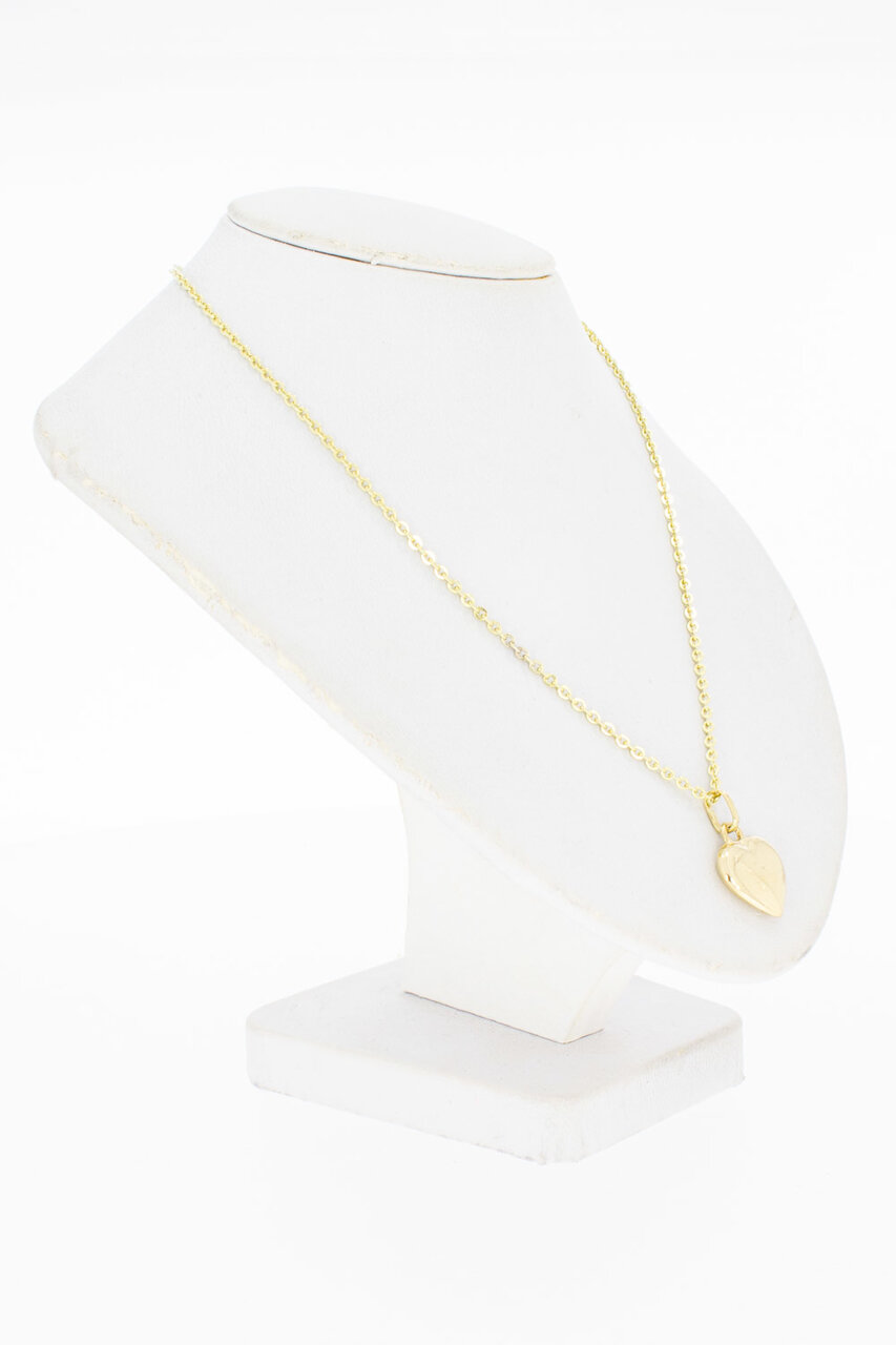 14 Karaat gouden Ketting/ Bedel hanger - Hartje - 1,5 cm