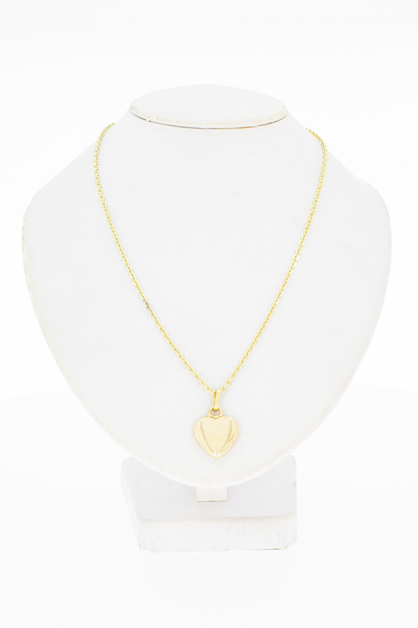 14 Karaat gouden Ketting/ Bedel hanger - Hartje - 1,5 cm