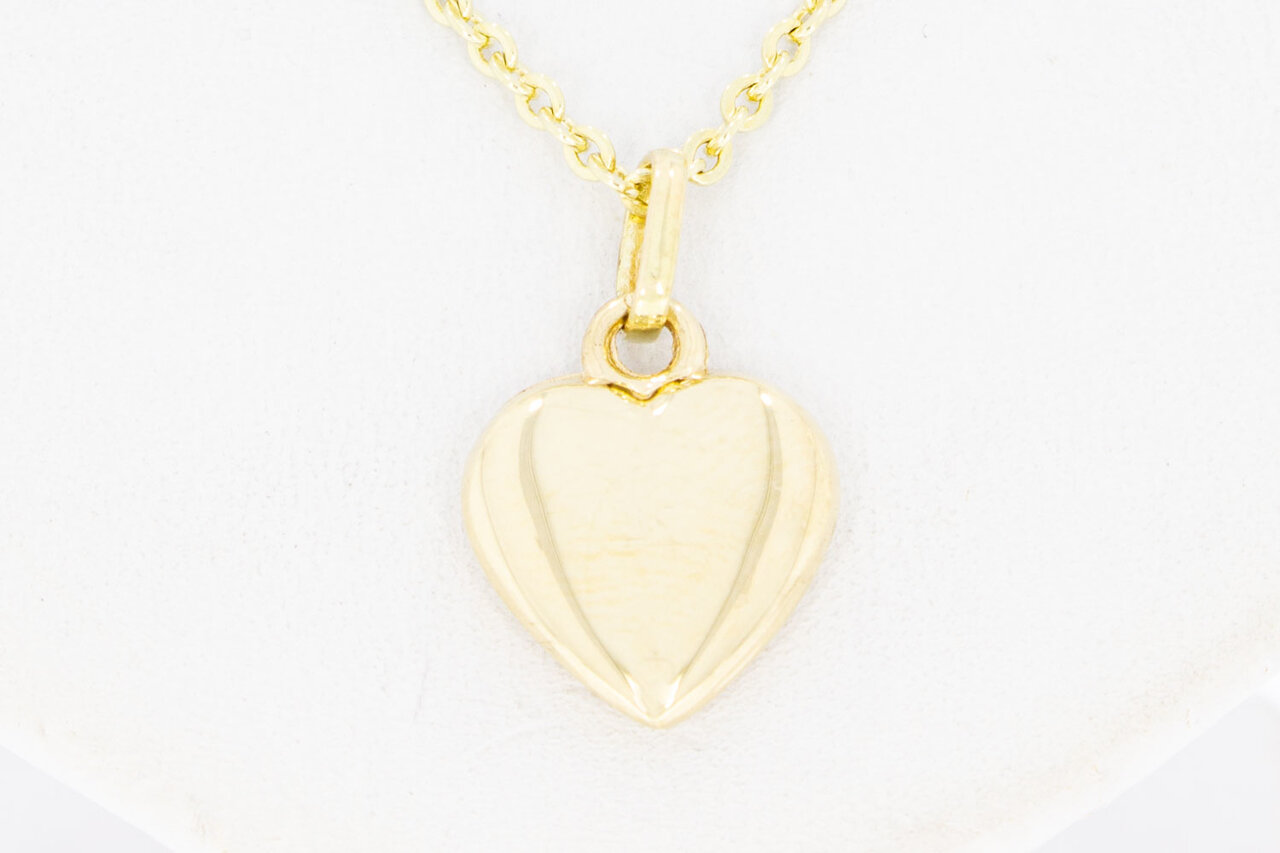 14 Karaat gouden Ketting/ Bedel hanger - Hartje - 1,5 cm