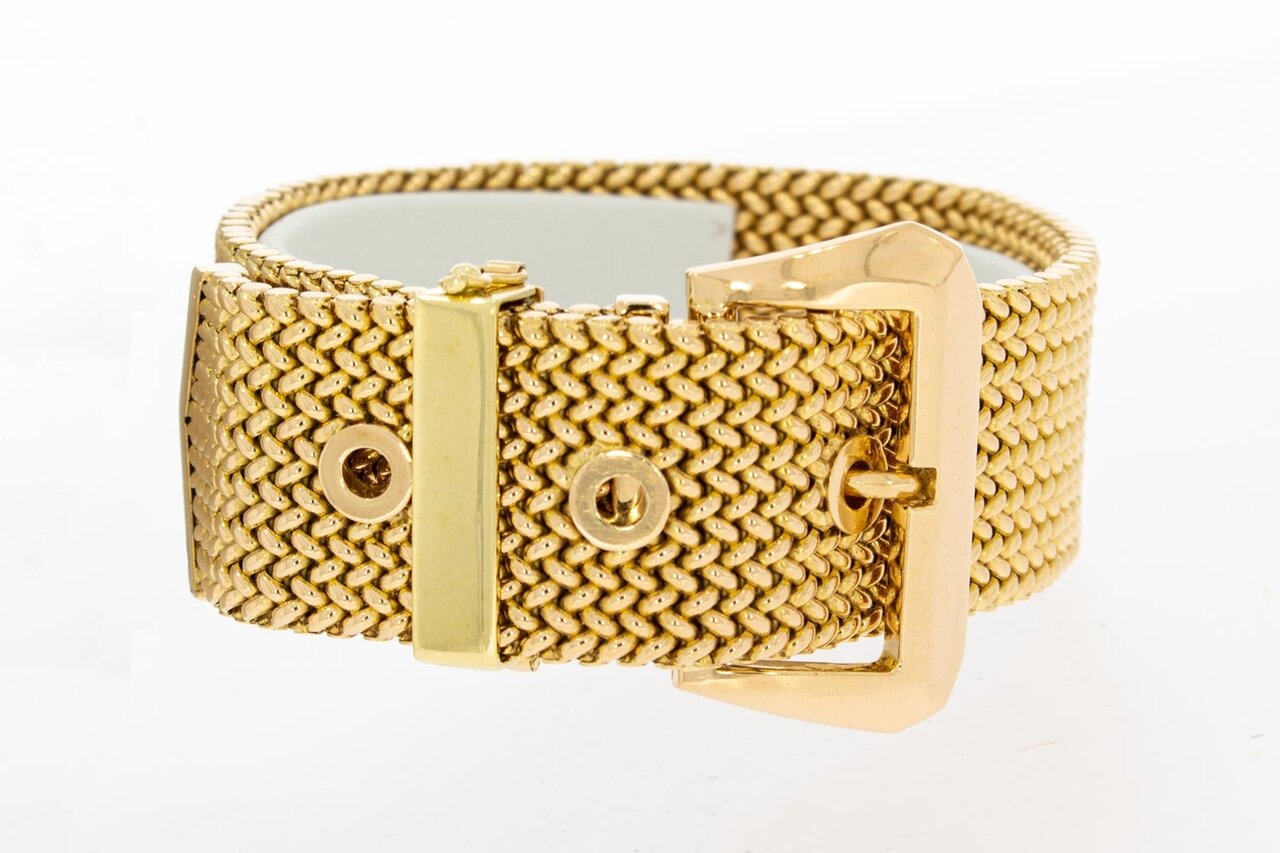 18 Karaat gouden brede Vintage armband - 23,9 cm