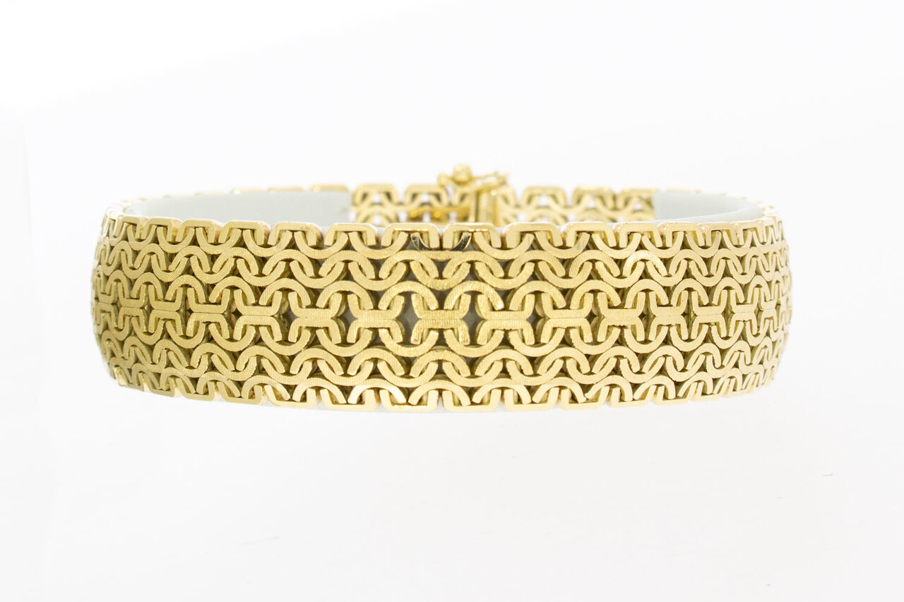 14 Karaat gouden brede Vintage armband - 19,4 cm