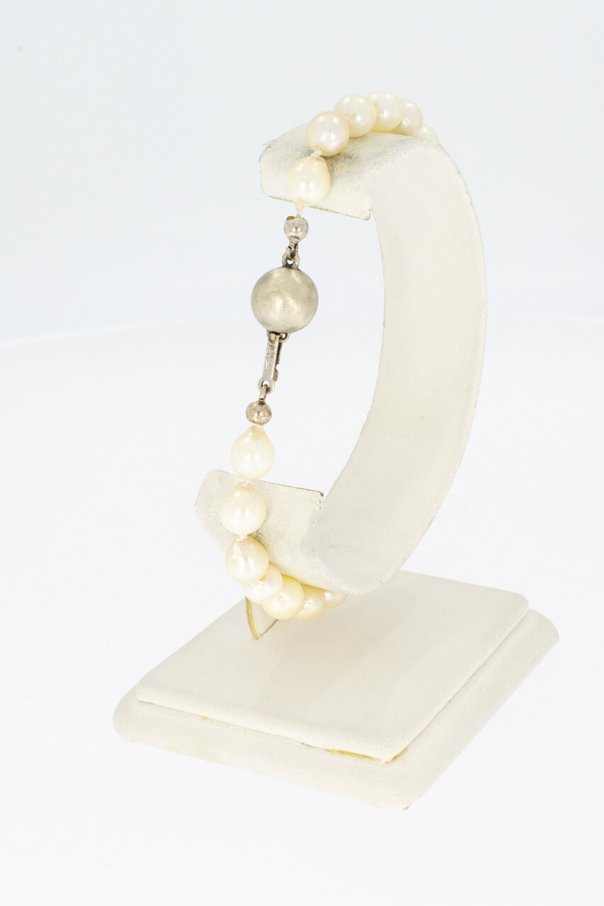 Parel armband met 14 karaat witgouden sluiting - 21,4 cm