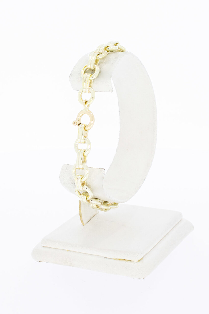 14 Karaat gouden fantasie Jasseron armband - 20,2 cm