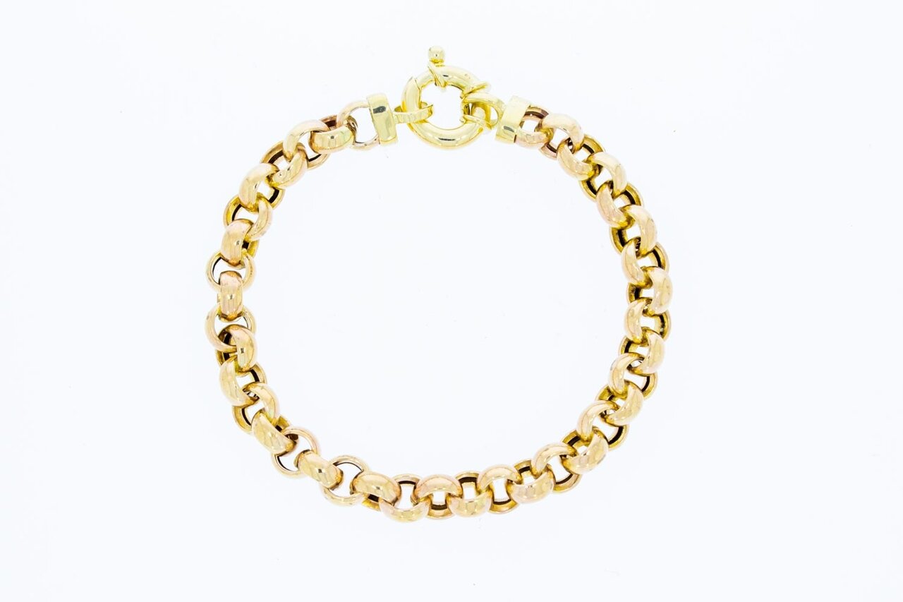 14 Karaat gouden Jasseron armband - 19,2 cm