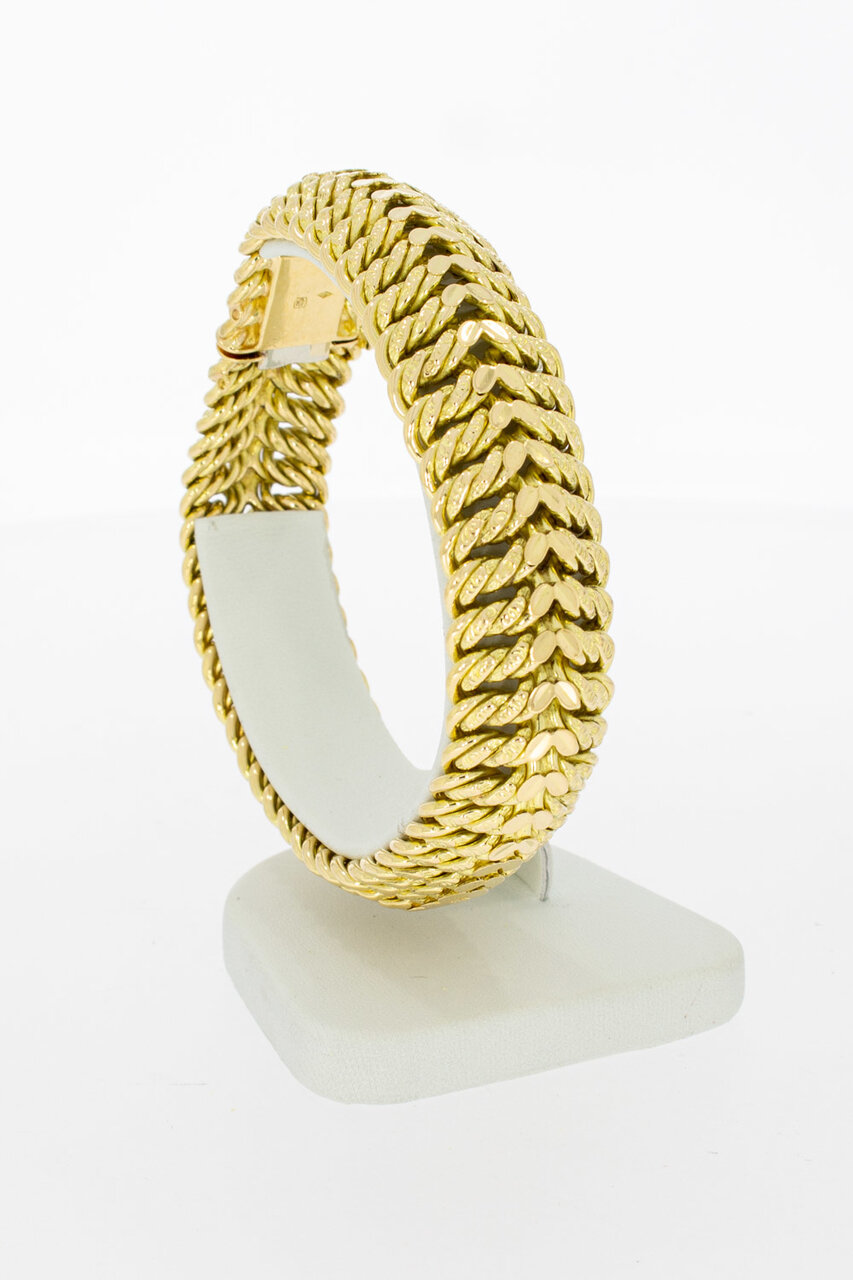 Gevlochten 18 Karaat gouden armband - 20,6 cm