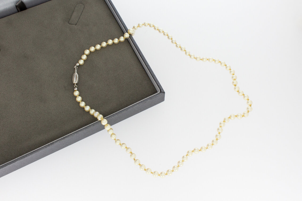 Majorica Parel ketting met zilveren sluiting - 49 cm