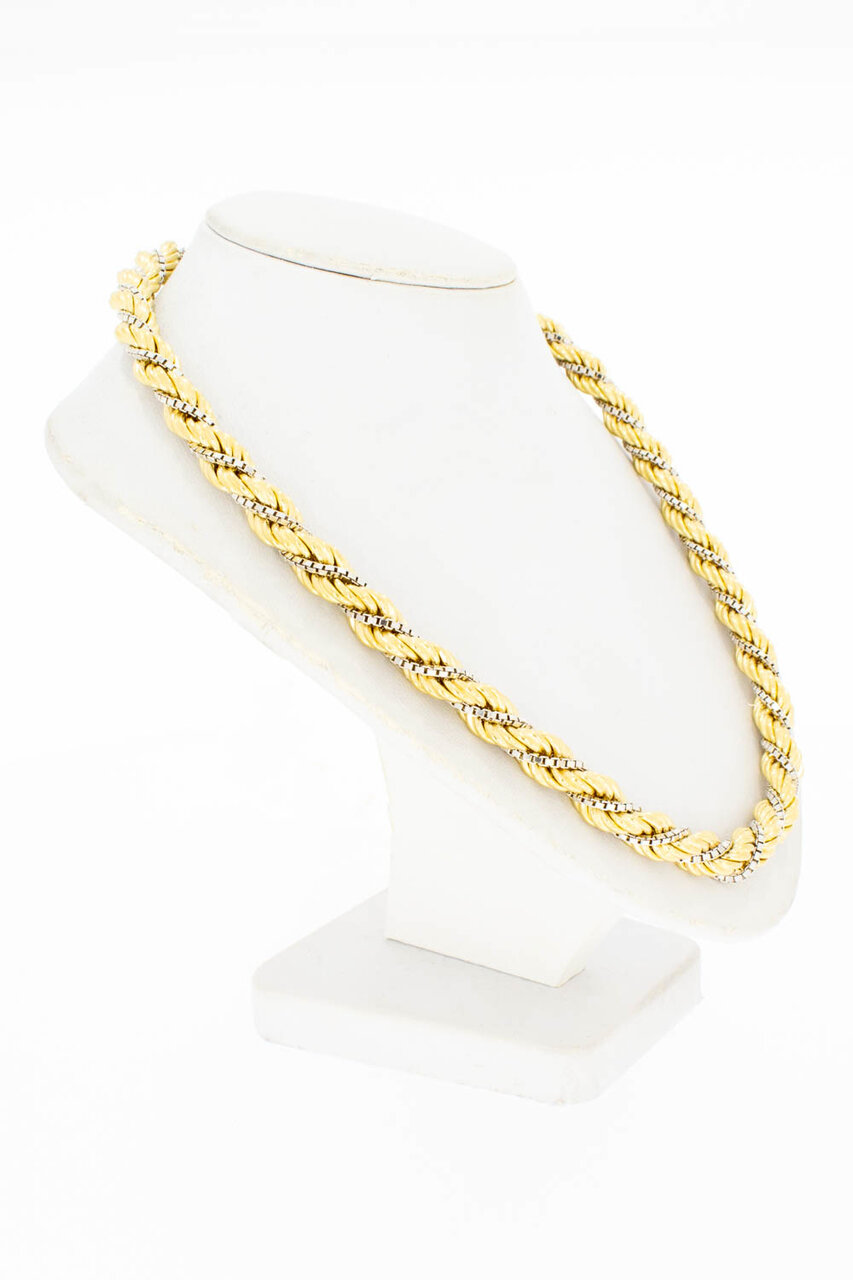 Gevlochten 18 Karaat gouden Rope chain - 81,5 cm