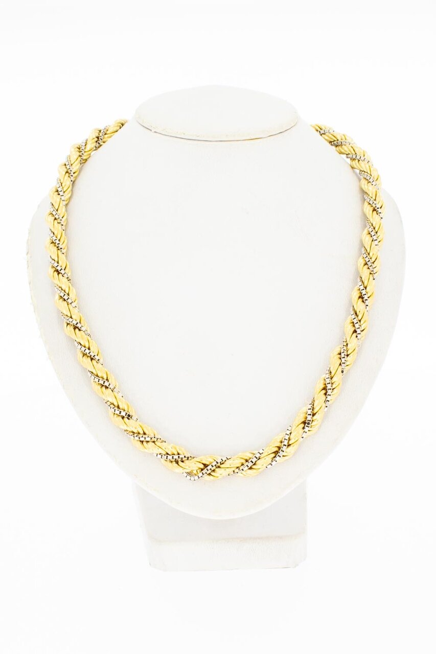 Gevlochten 18 Karaat gouden Rope chain - 81,5 cm