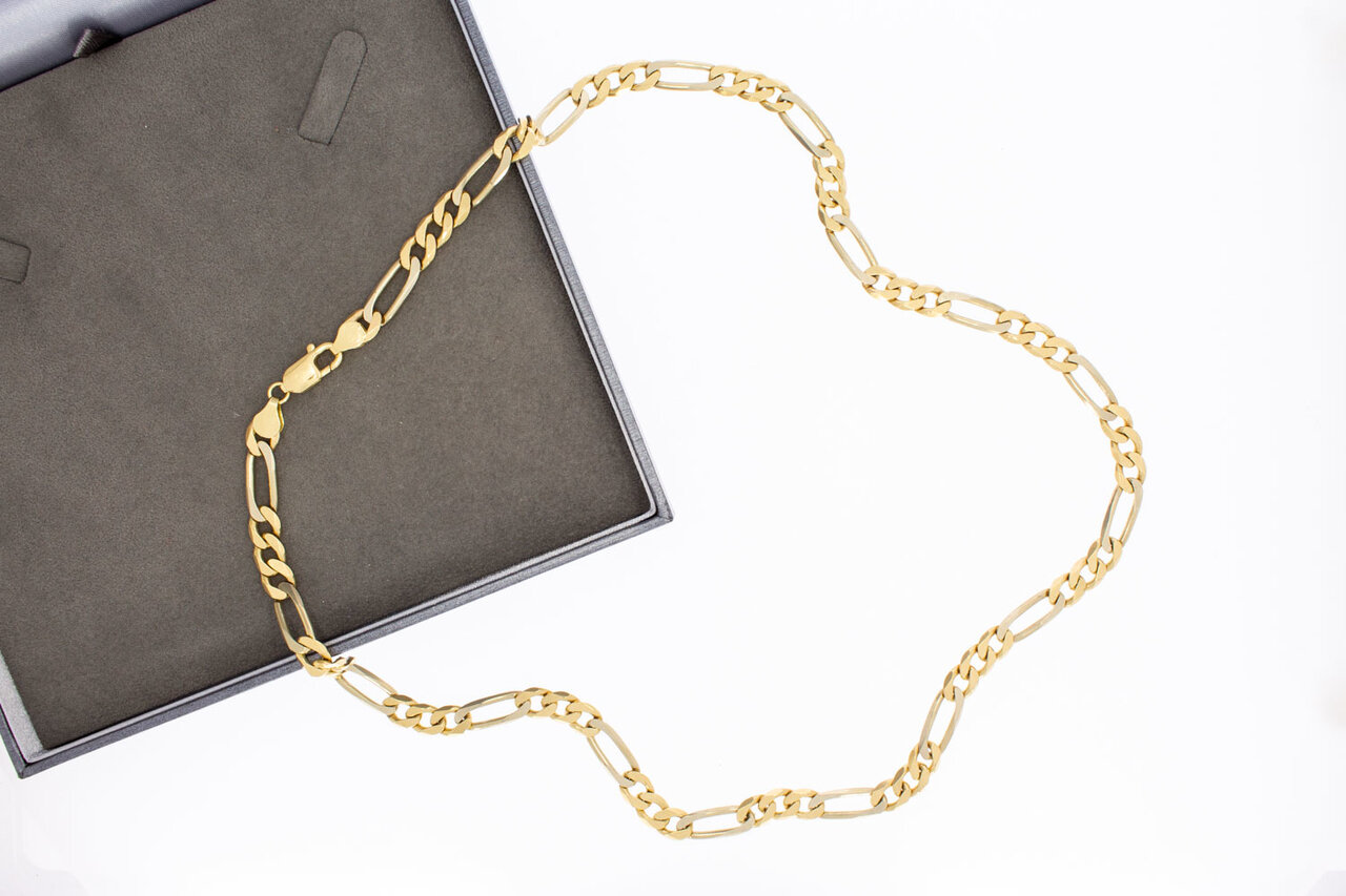 14 Karaat gouden Figaro ketting - 60 cm