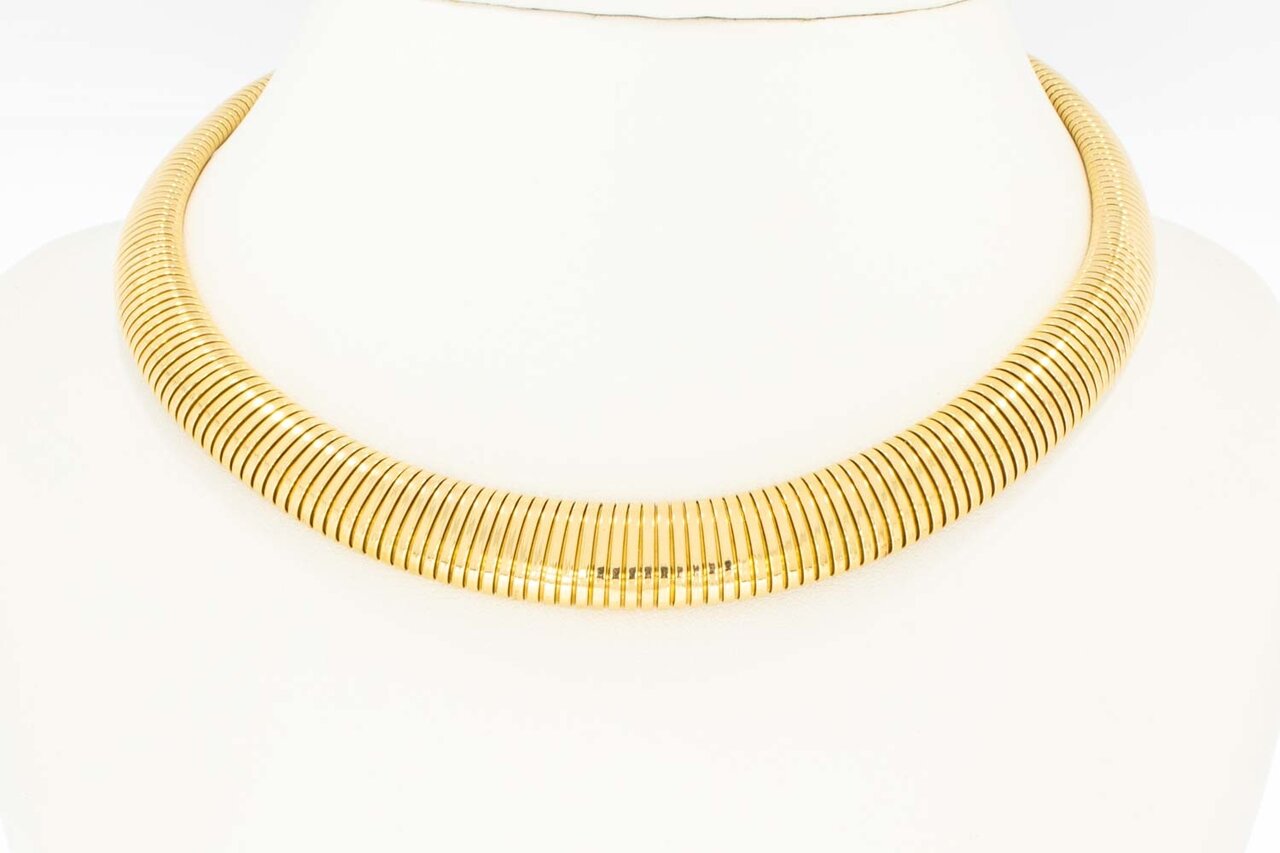 Vintage 18 Karaat gouden rib Collier - 43 cm