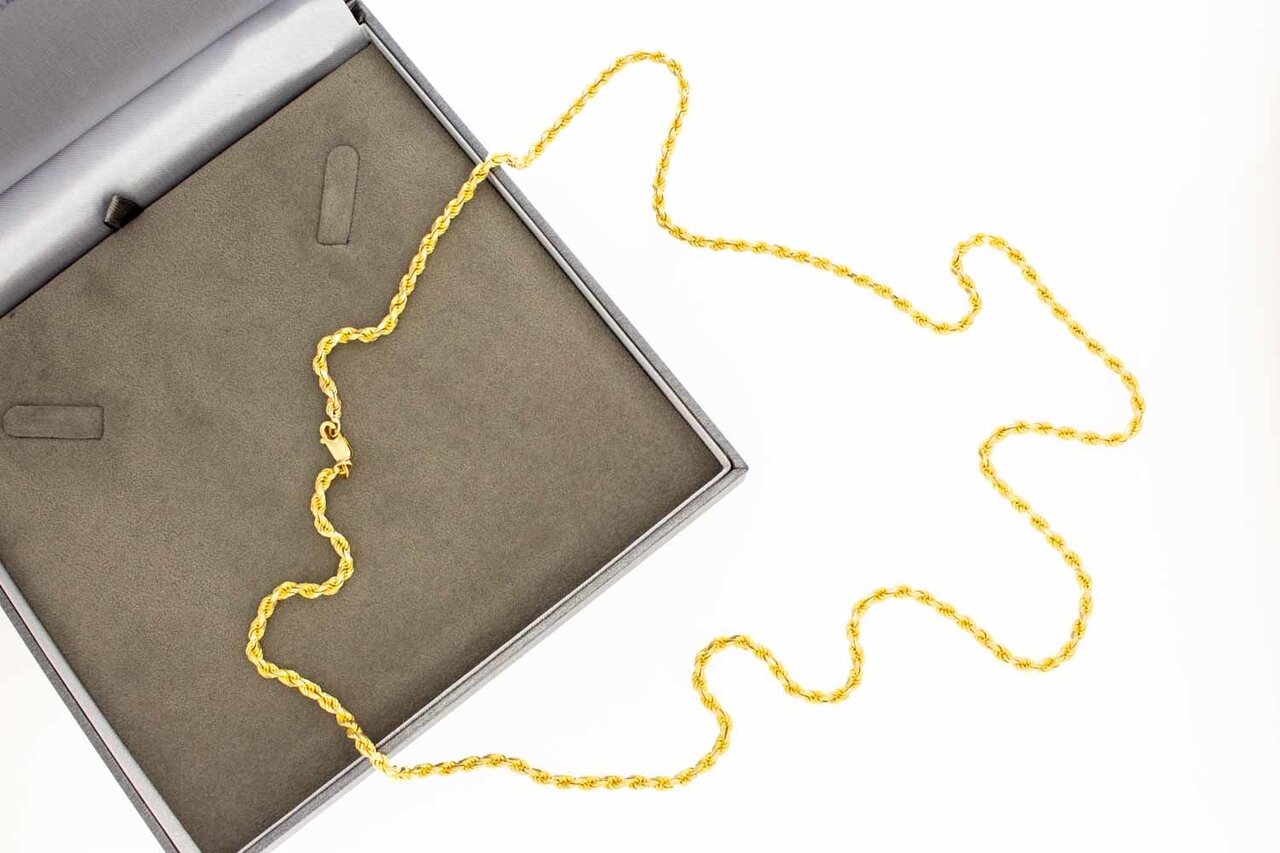 14 Karaat gouden gevlochten Koord ketting - 85 cm