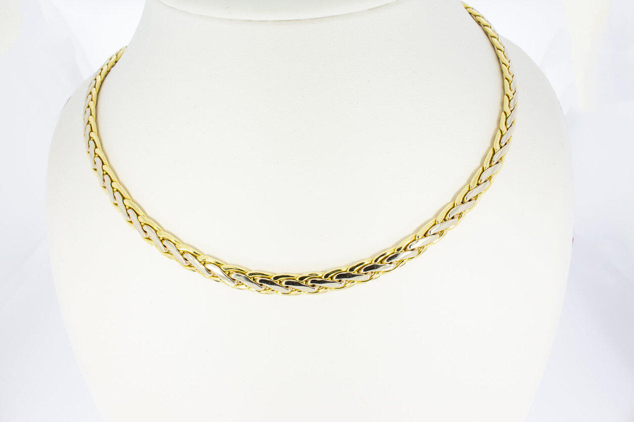 18 karaat bicolor gouden Vossenstaart Collier - 44,6 cm
